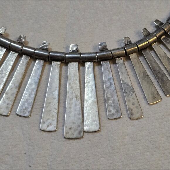 Silpada N3228 Nod to Mod Necklace .925 Sterling Silver Hammered 18"-20 Brutalist - Picture 5 of 7